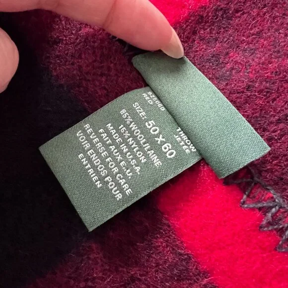 Woolrich Rough Rider Wool Blanket – Red Buffalo Check - Picture 4 of 6